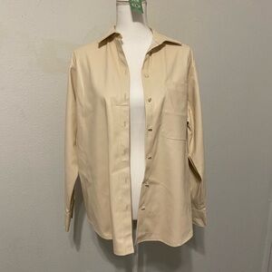 a new day Women's Beige Button Down Shirt